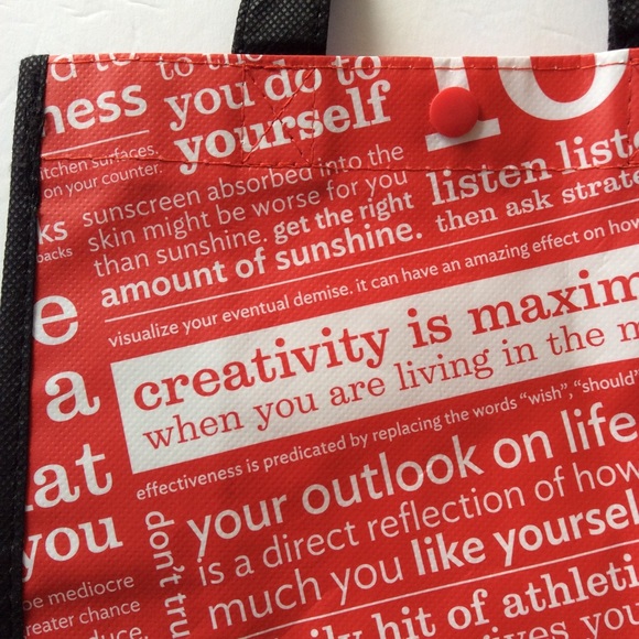 LULULEMON RED AND WHITE MANIFESTO SMALL TOTE BAG - Picture 6 of 7